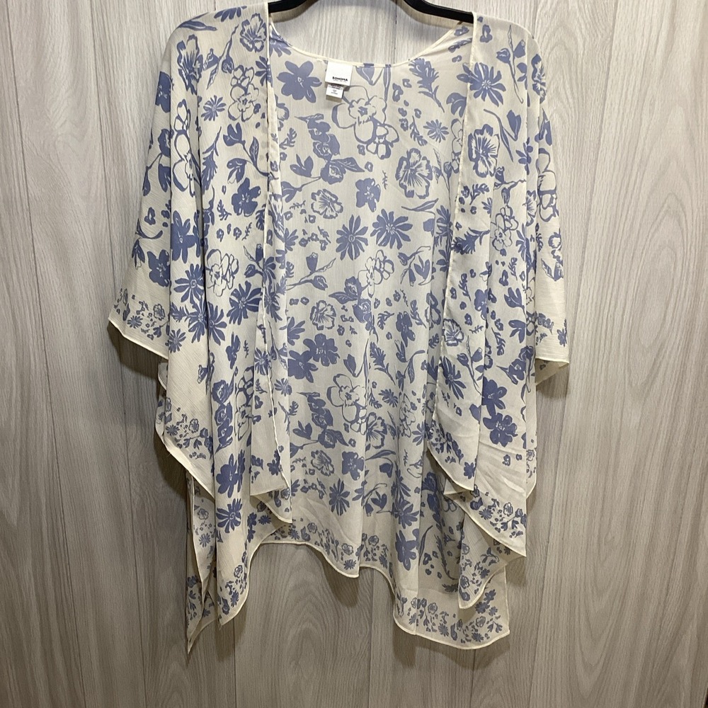 SONOMA Women's (Size One Size) Kimono Sleeve Open Front Cardigan Lightweight 28E